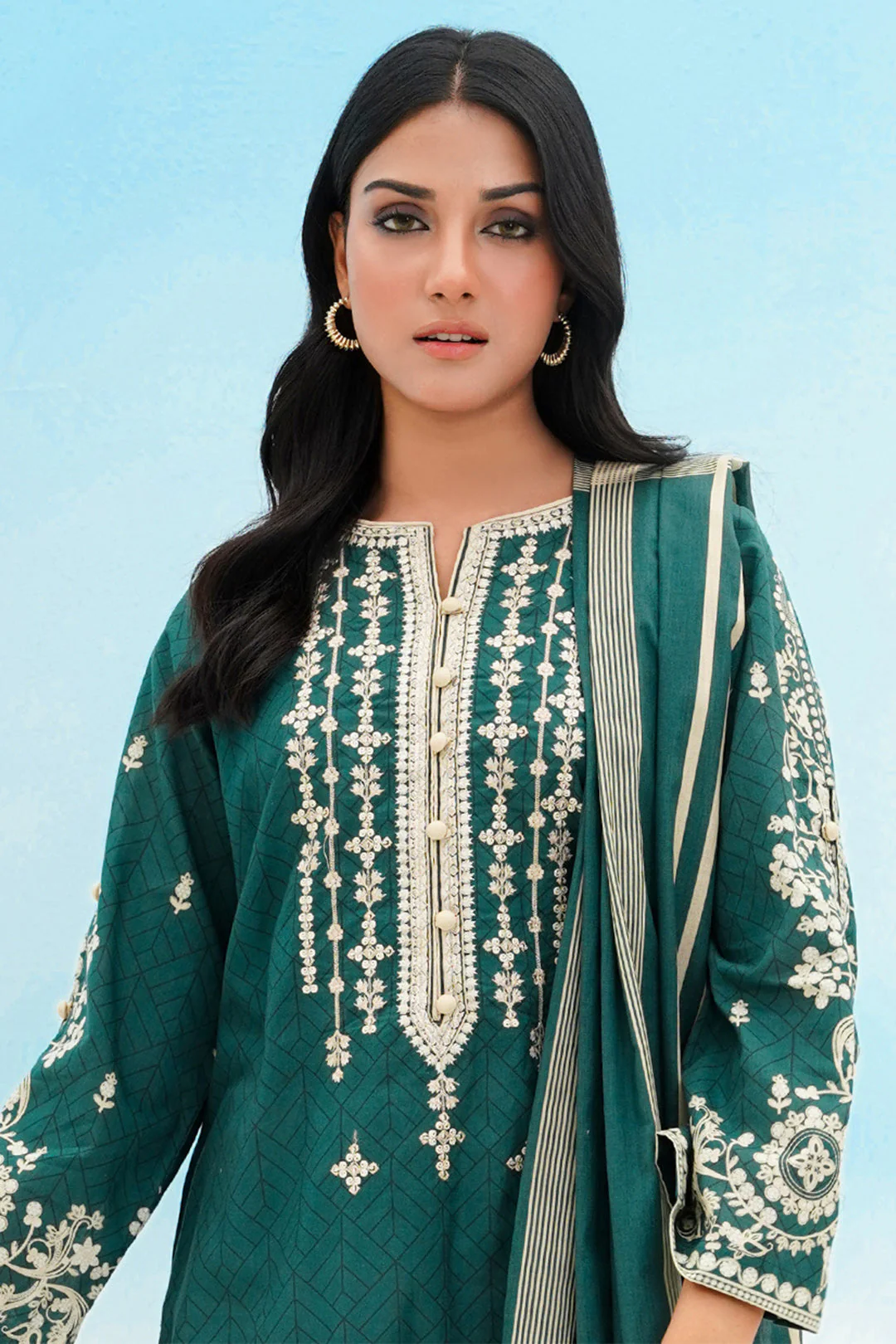 Embroidered Kurta Dupatta - 1366 - Image 6