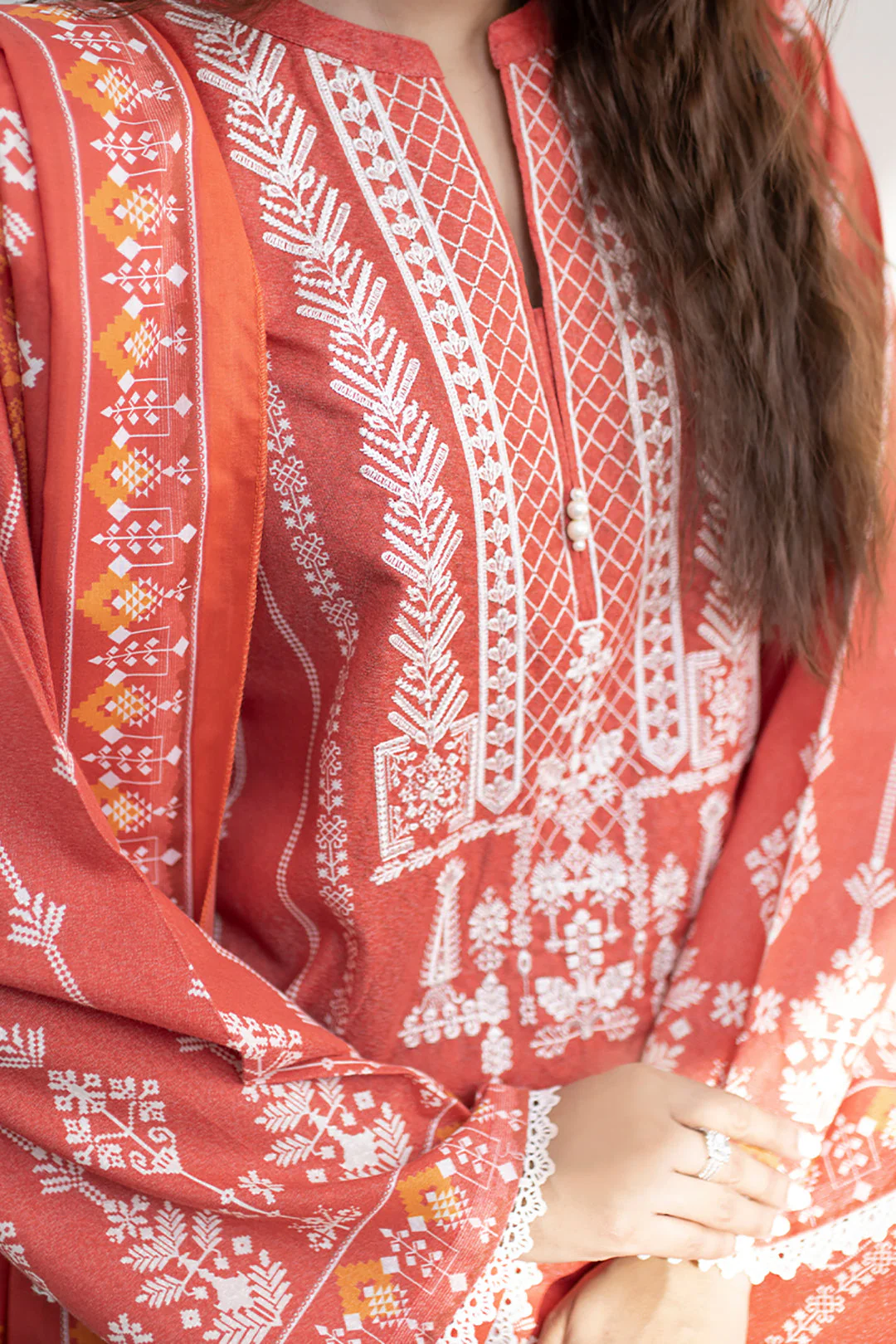 Embroidered Kurta Dupatta - 1526 - Image 2