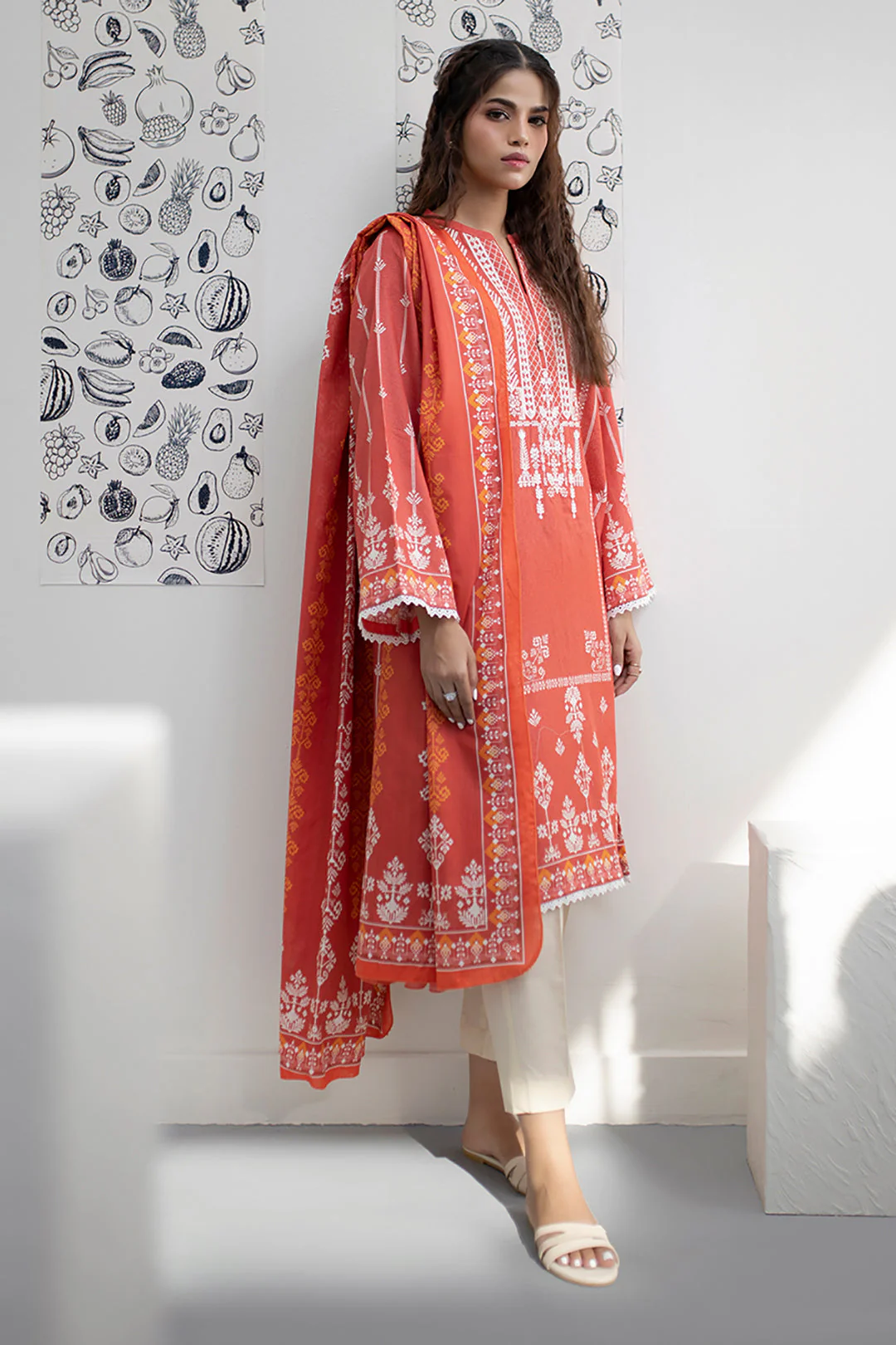 Embroidered Kurta Dupatta - 1526 - Image 4