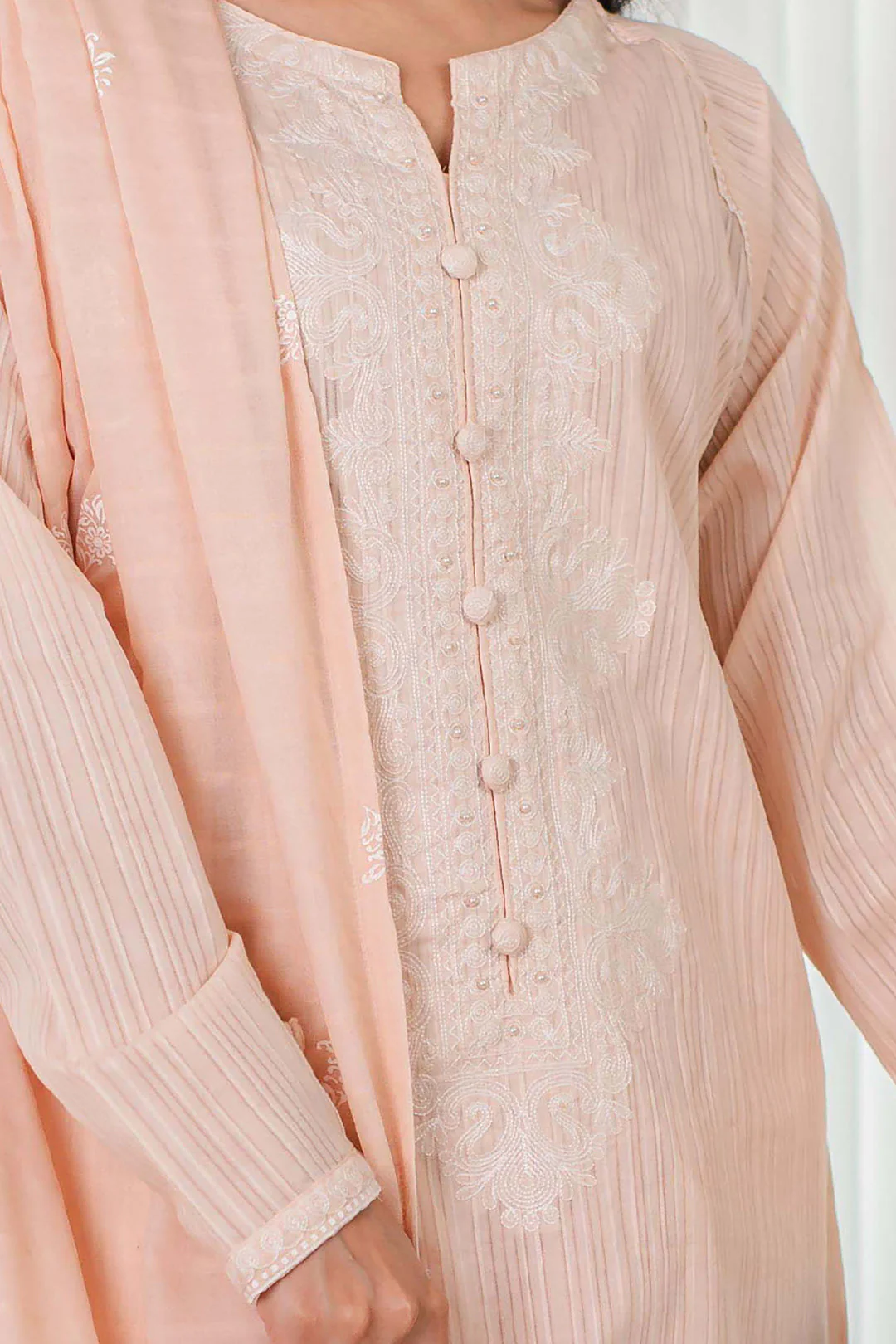Embroidered Kurta Dupatta Trouser - 0597 - Image 4