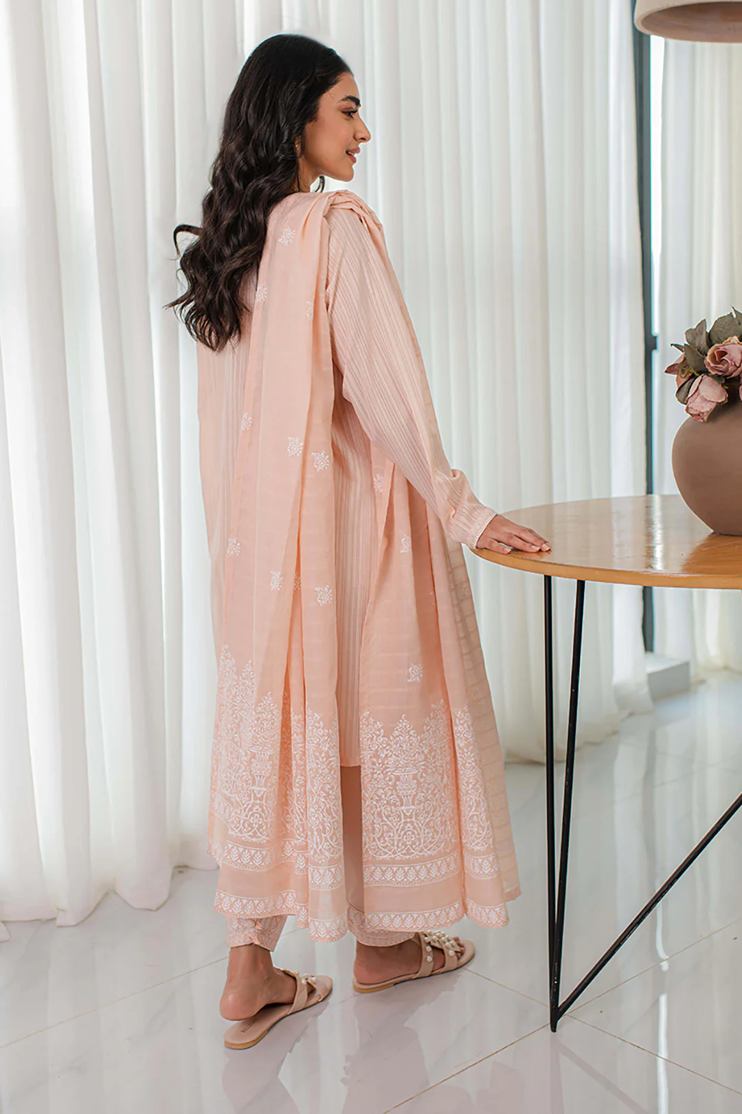 Embroidered Kurta Dupatta Trouser - 0597 - Image 5