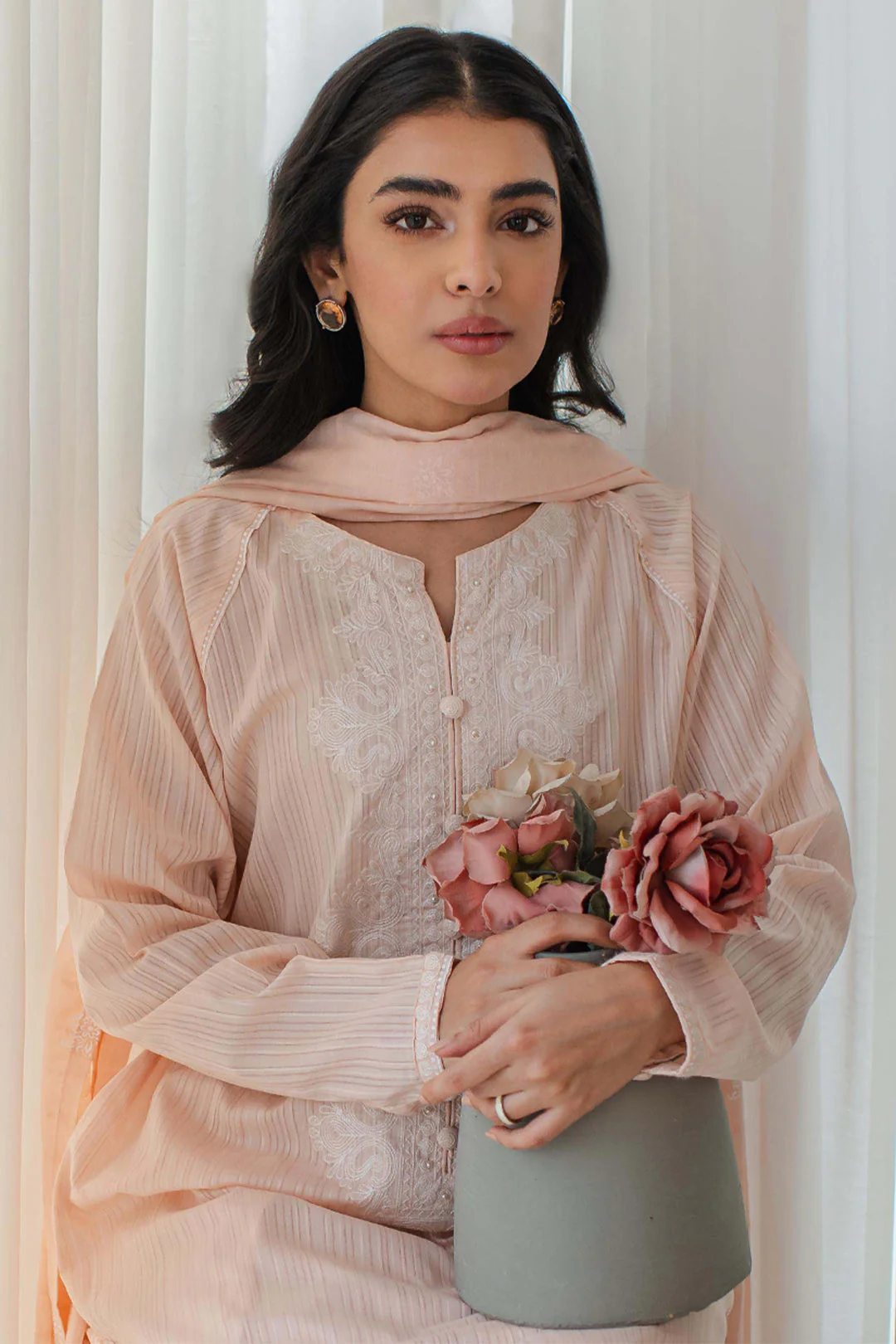 Embroidered Kurta Dupatta Trouser - 0597 - Image 6