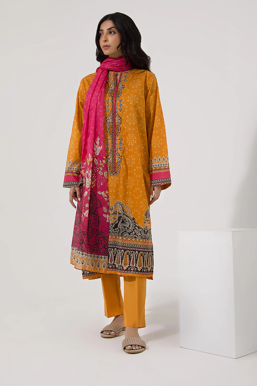 Embroidered Kurta Dupatta Trouser - 0825 - Image 2