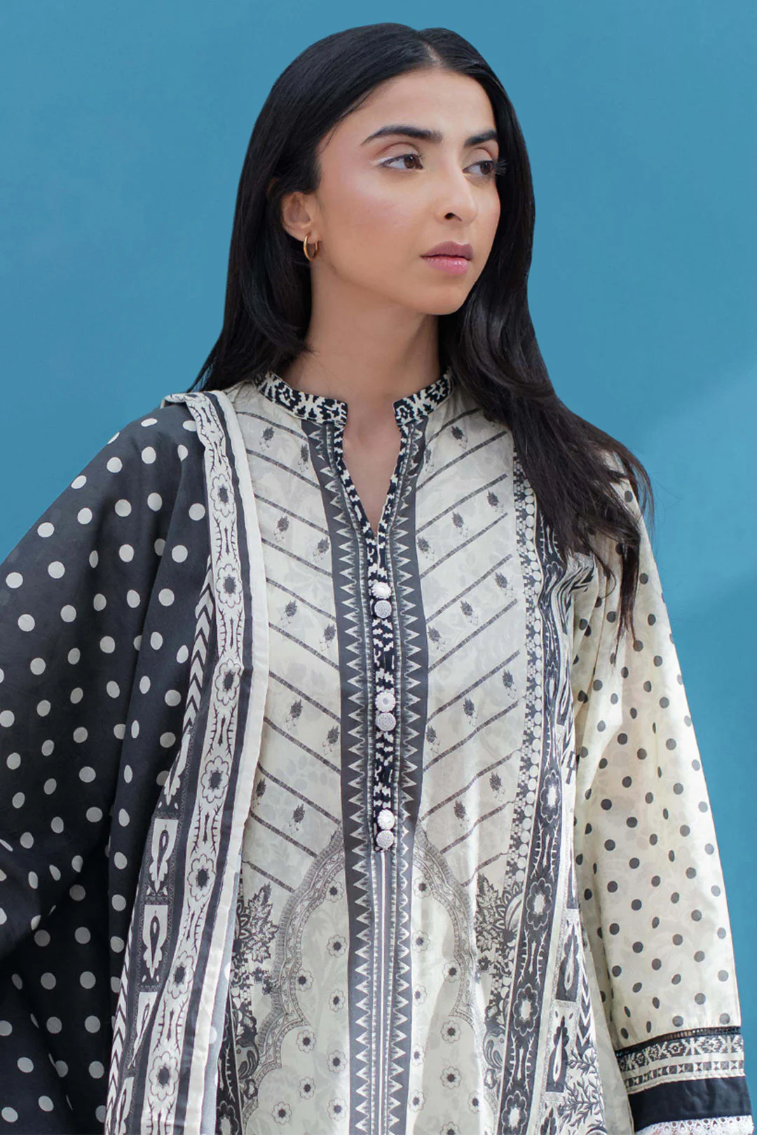 Embroidered Kurta Dupatta Trouser - 1191 - Image 6