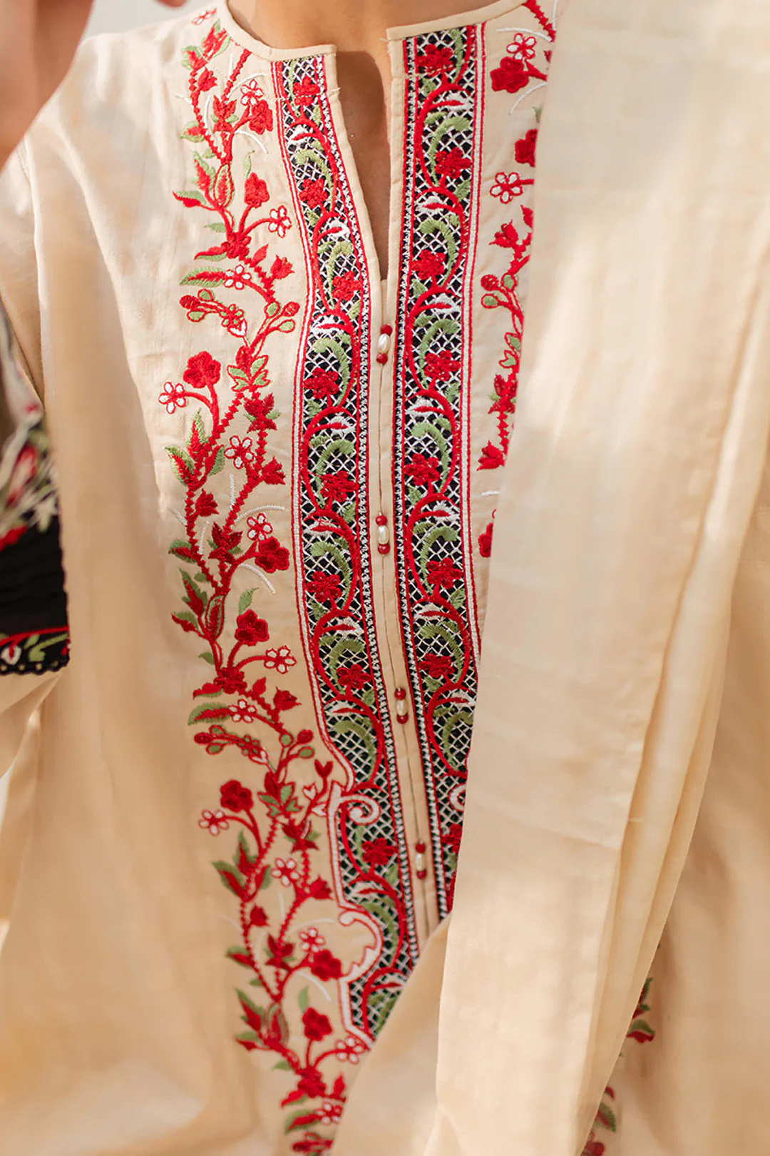 Embroidered Kurta Dupatta Trouser - 1229 - Image 4