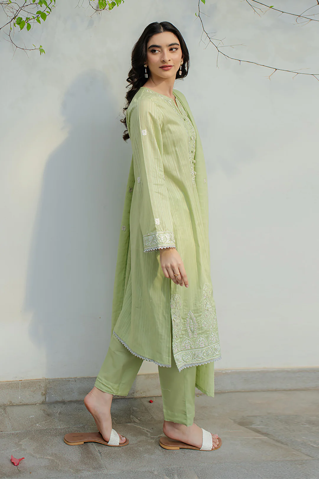 Embroidered Kurta Dupatta Trouser - 1244 - Image 3