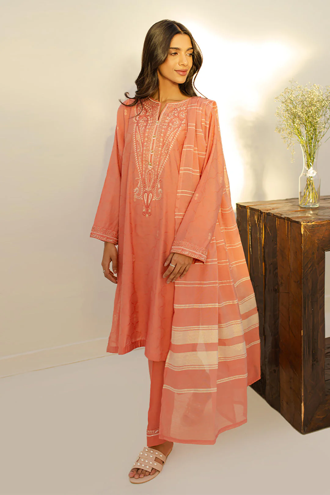 Embroidered Kurta Dupatta Trouser - 1272 - Image 2