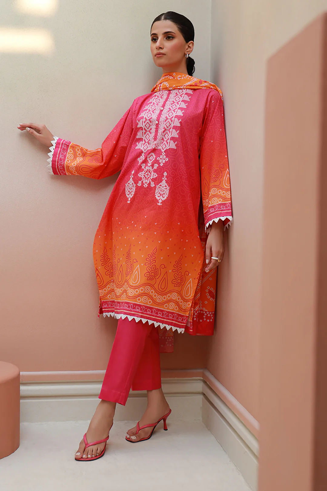 Embroidered Kurta Dupatta Trouser - 1335 - Image 2