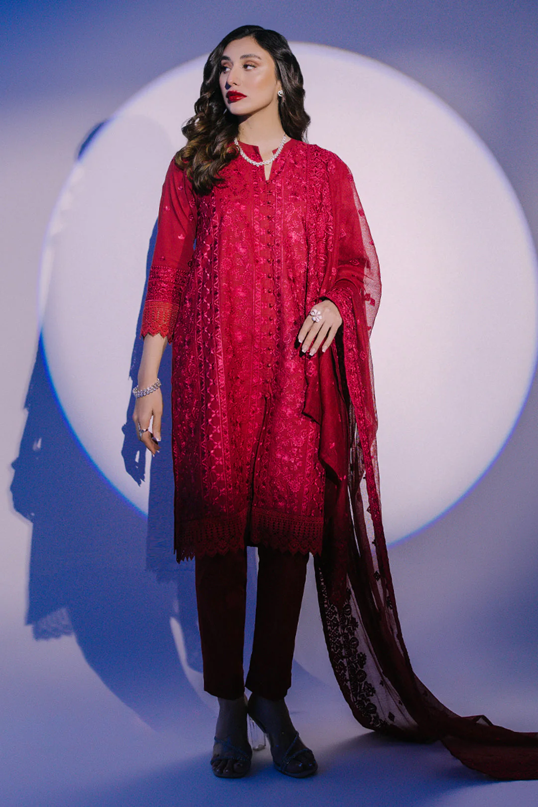 Embroidered Kurta Dupatta Trouser - 3225 - Image 6