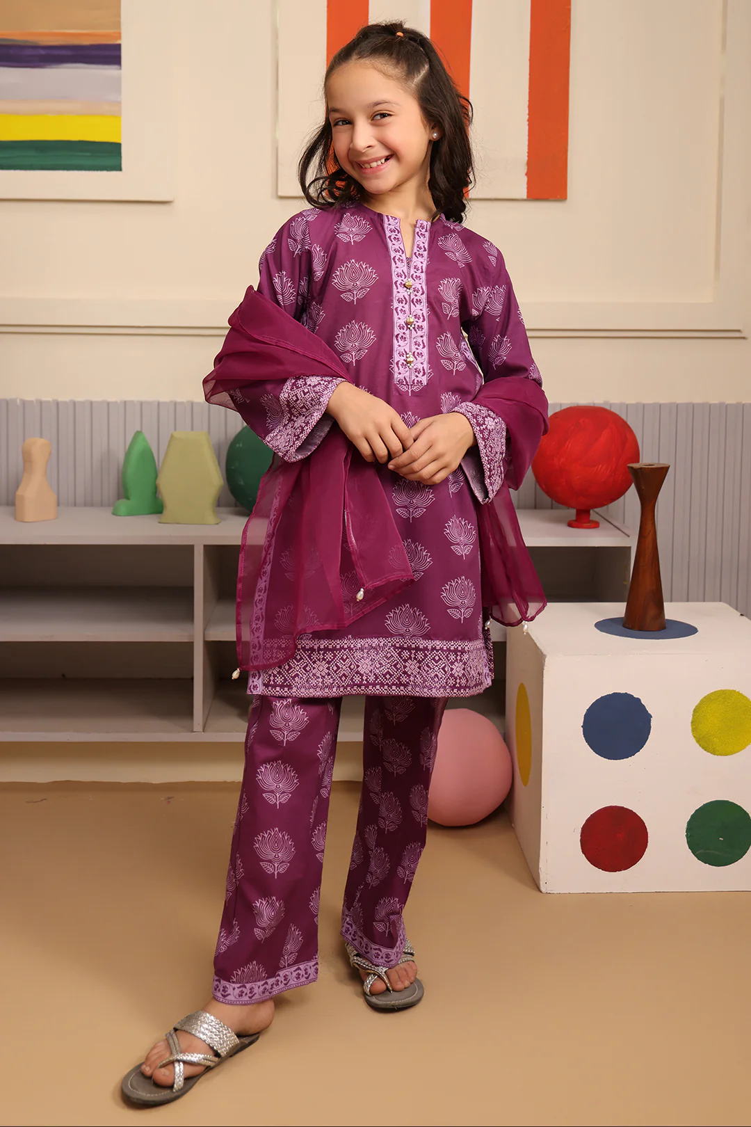 Embroidered Kurta Dupatta Trouser - 3664 - Image 7