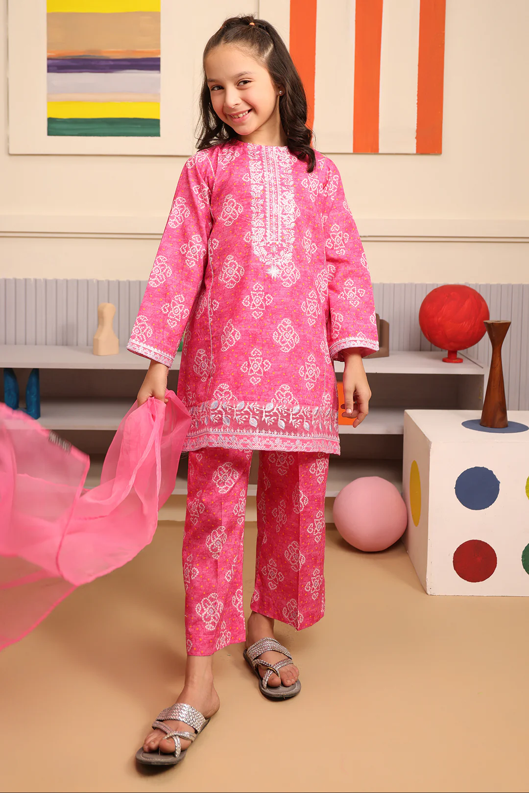 Embroidered Kurta Dupatta Trouser - 3684 - Image 3