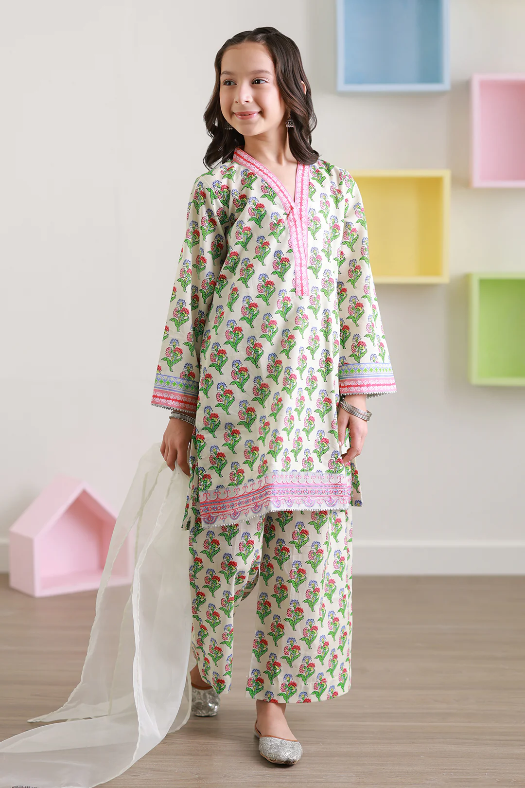 Embroidered Kurta Dupatta Trouser - 3410 - Image 2