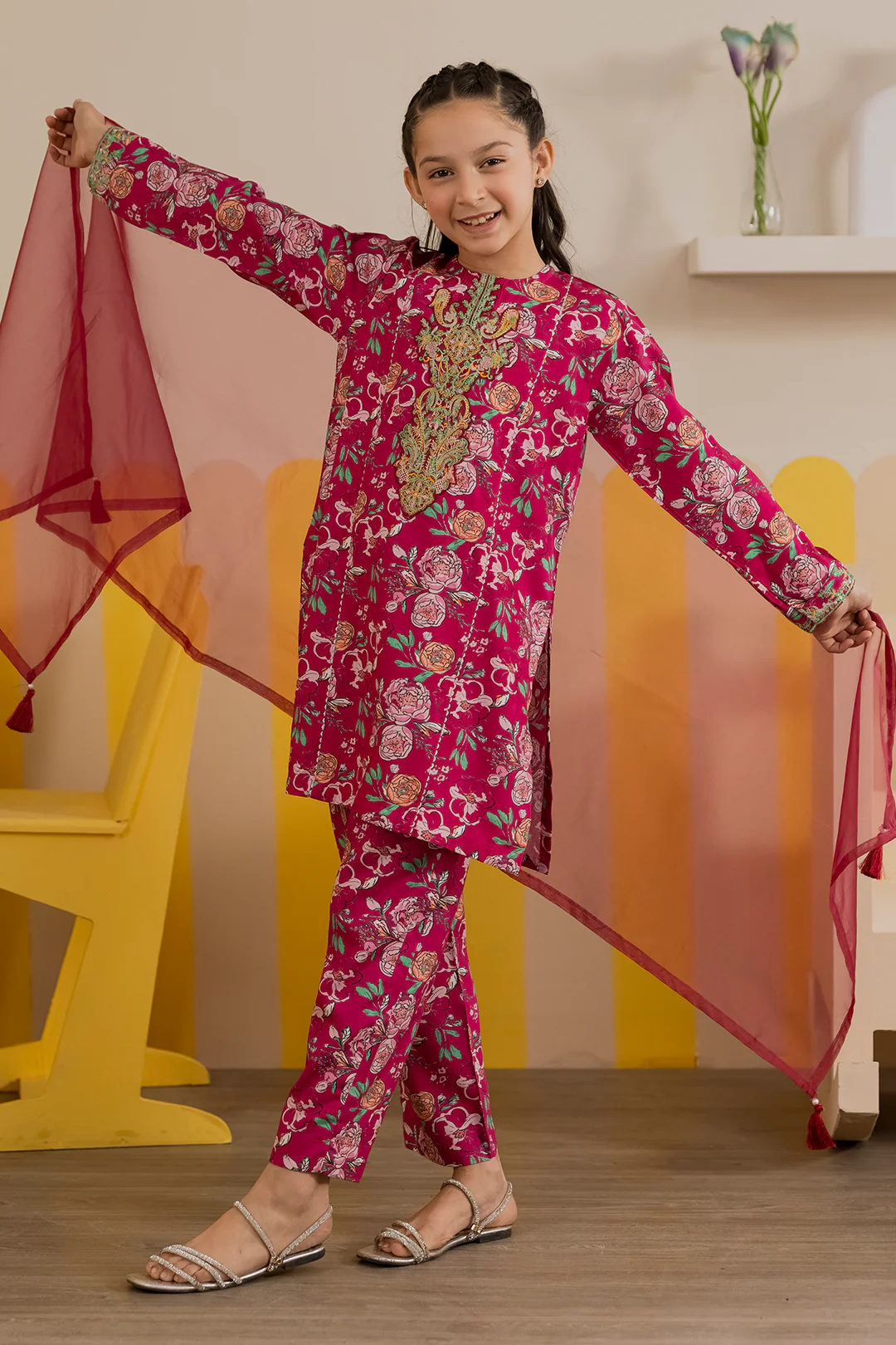 Embroidered Kurta Dupatta Trouser - 3424