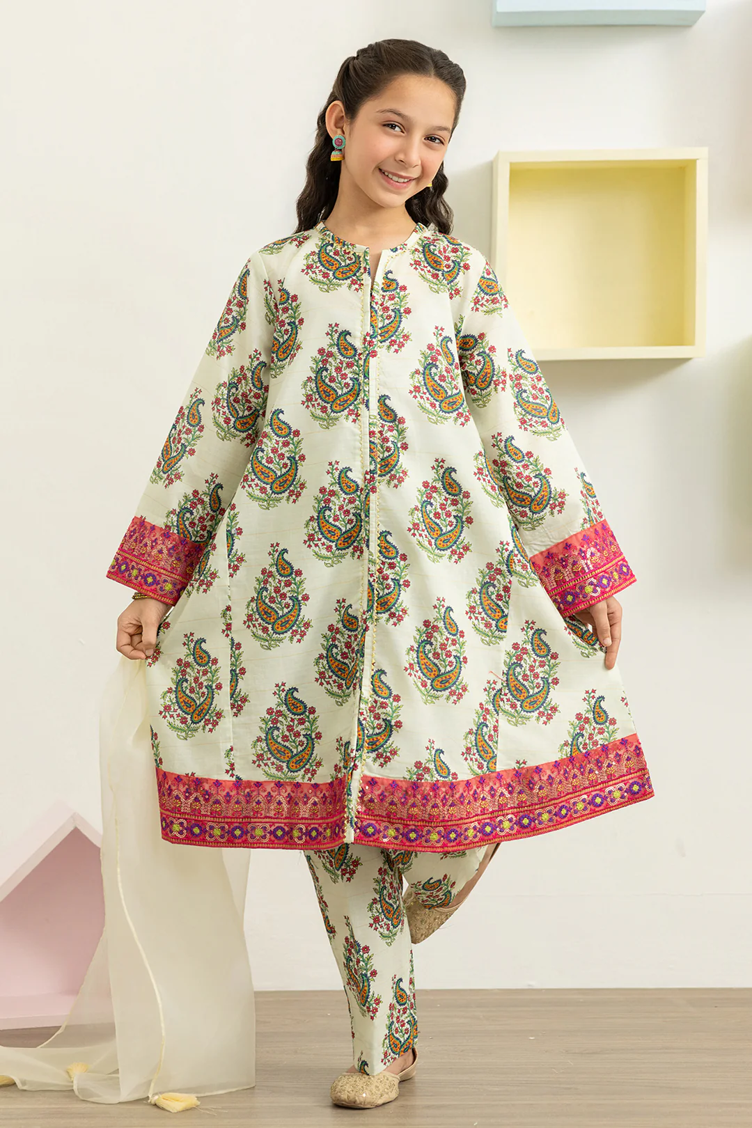 Embroidered Kurta Dupatta Trouser - 3478