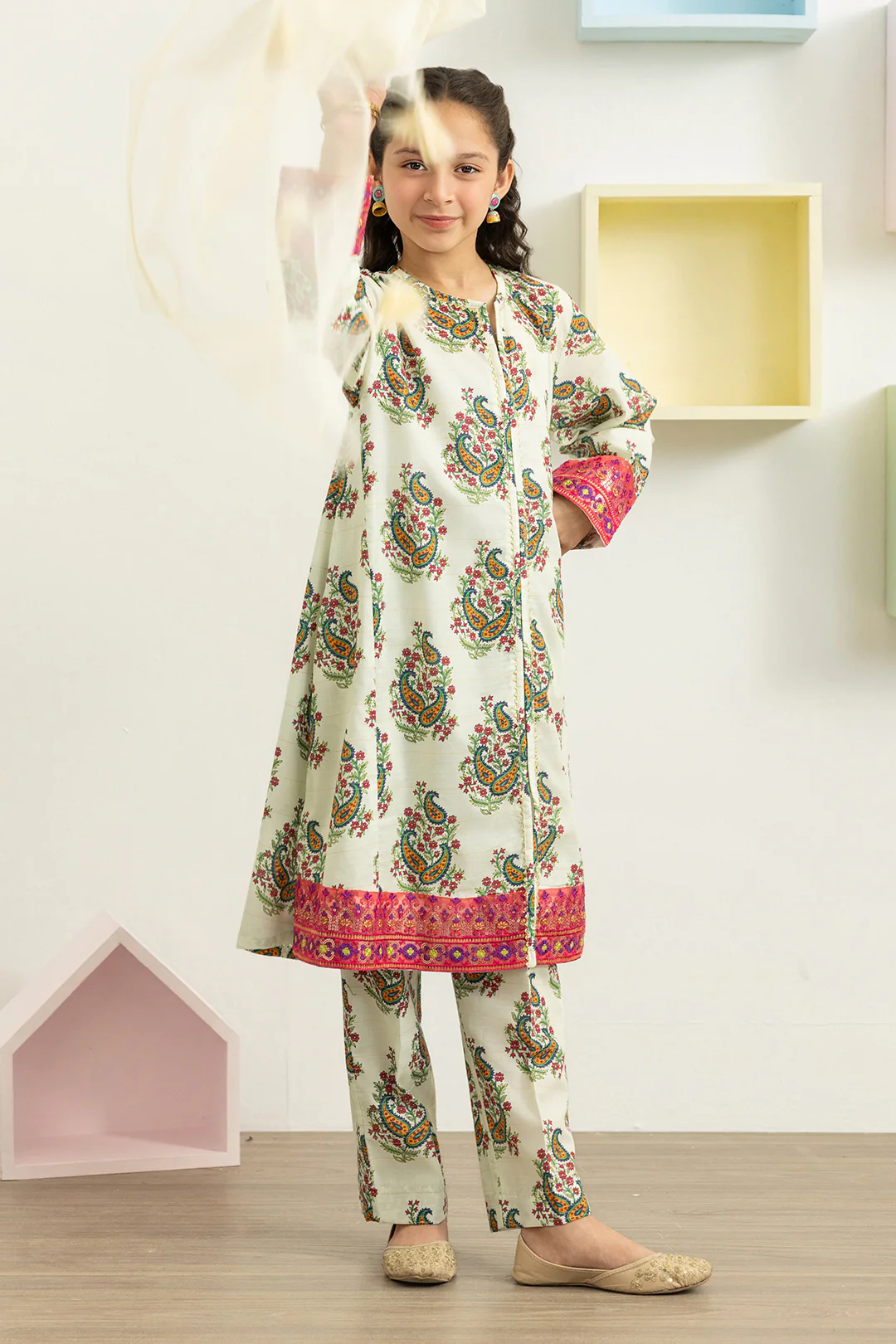 Embroidered Kurta Dupatta Trouser - 3478 - Image 10