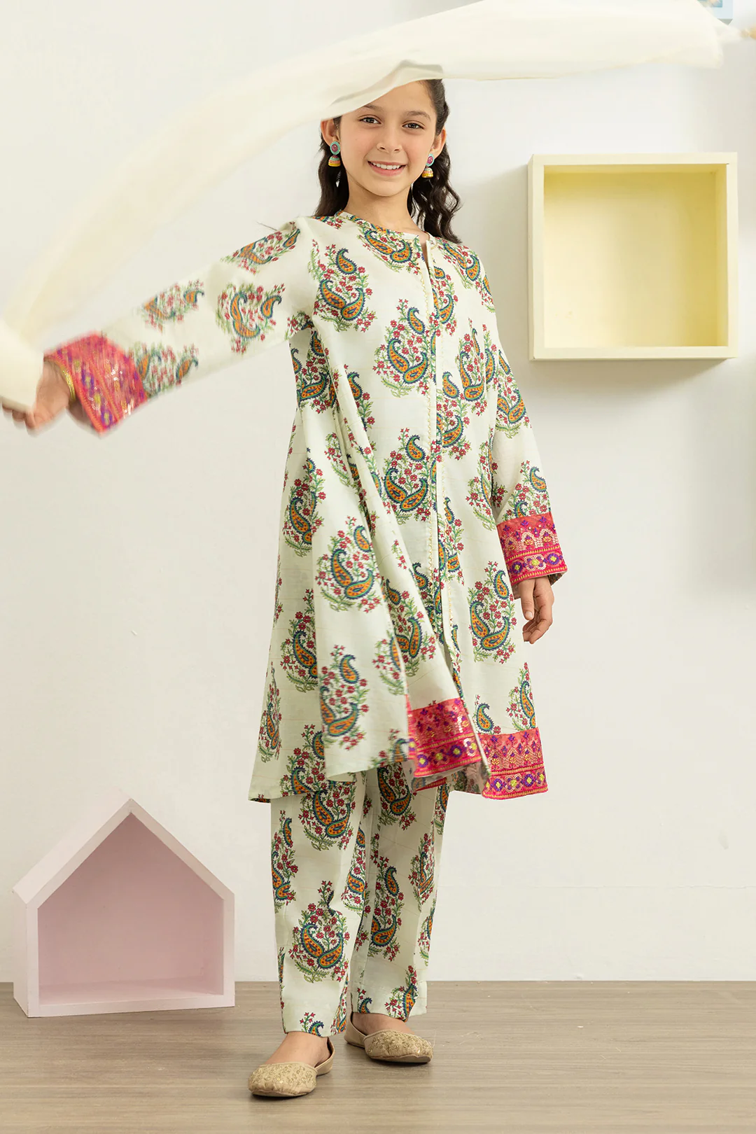 Embroidered Kurta Dupatta Trouser - 3478 - Image 9
