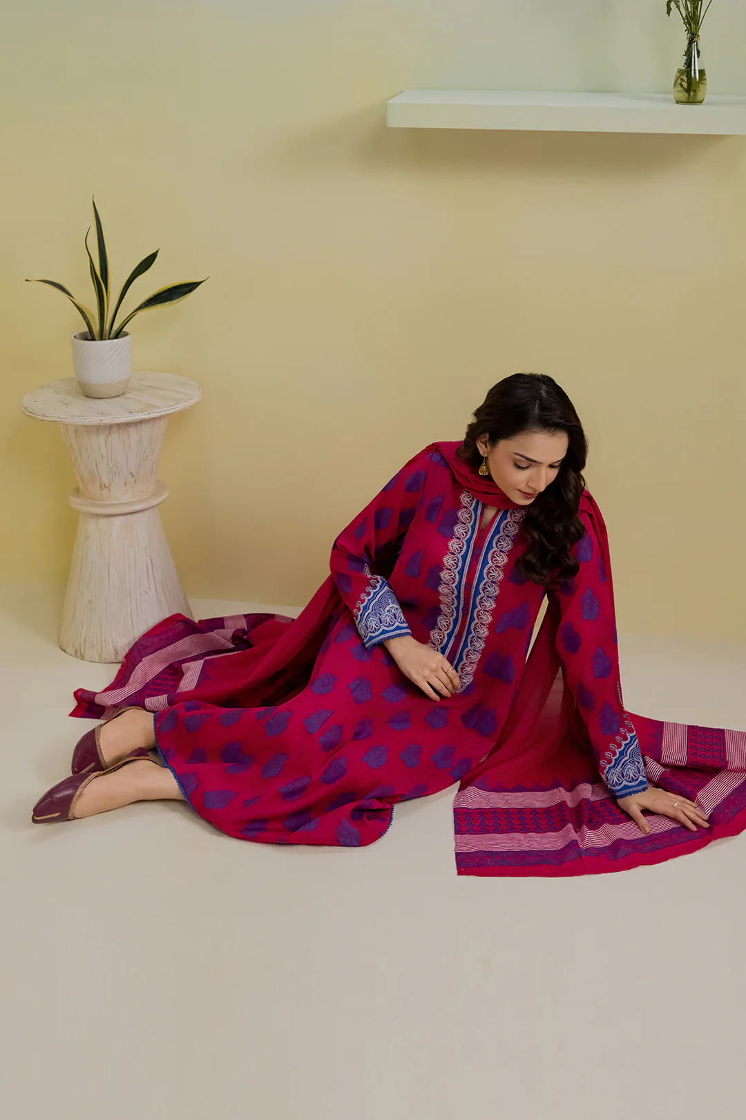 Embroidered Kurta Dupatta Trouser - 1249 - Image 6
