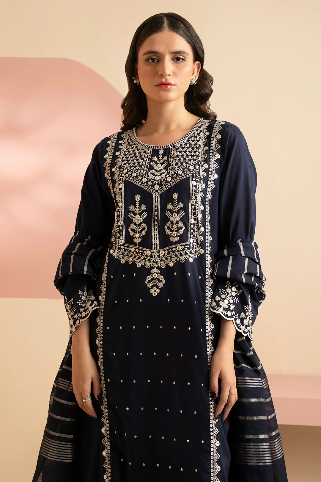 Embroidered Kurta Dupatta Trouser - 3337 - Image 6