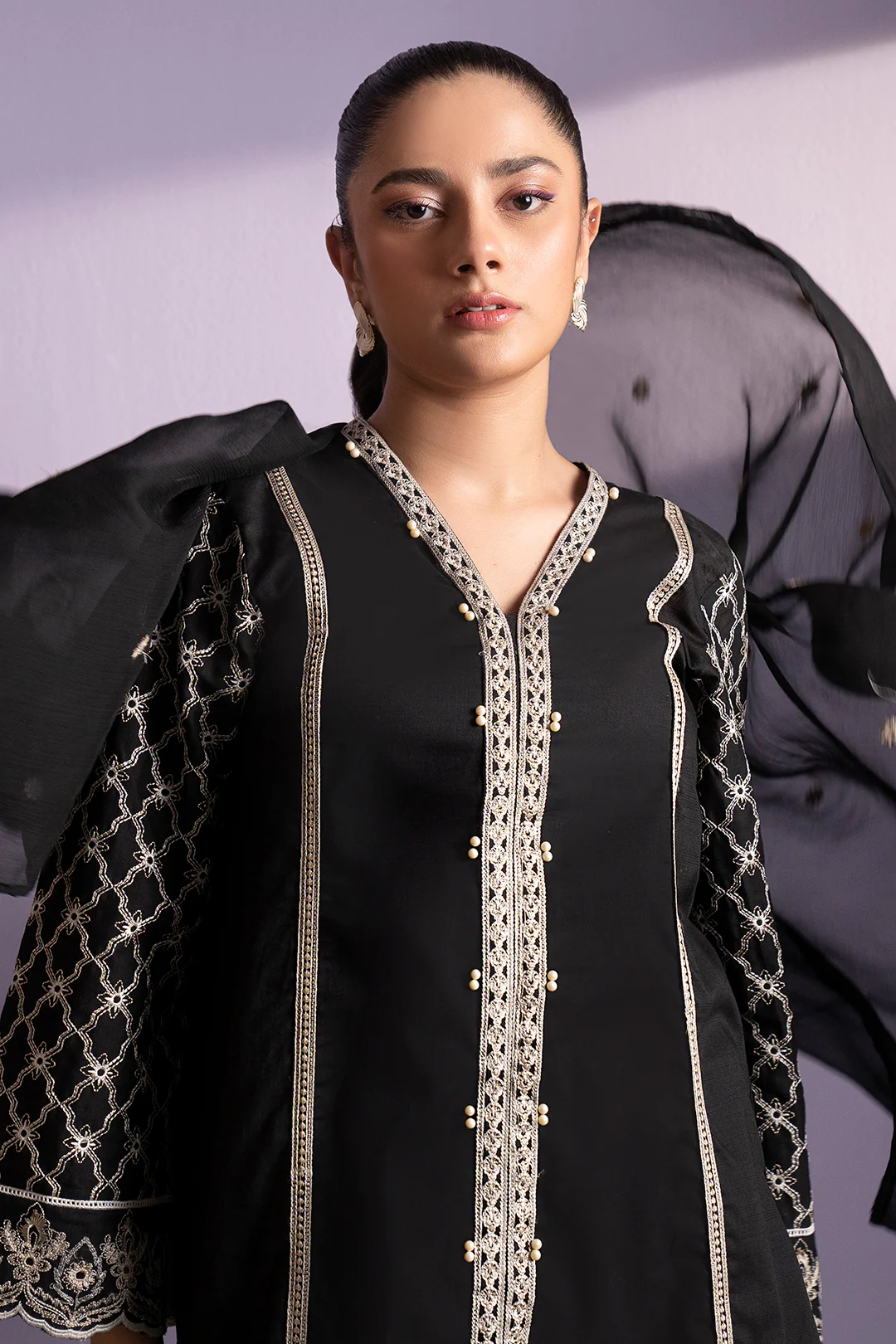 Embroidered Kurta Dupatta Trouser - 3339 - Image 10