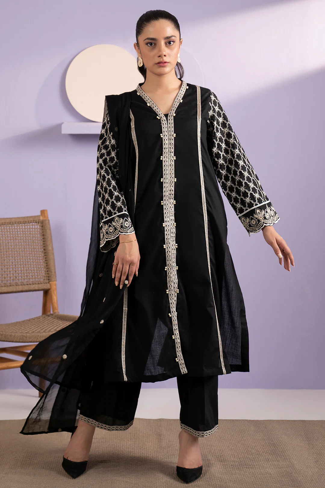 Embroidered Kurta Dupatta Trouser - 3339 - Image 5