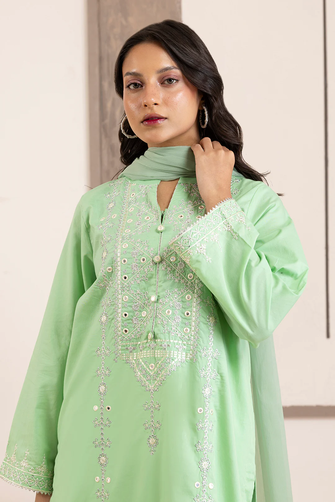 Embroidered Kurta Dupatta Trouser - 3341 - Image 5