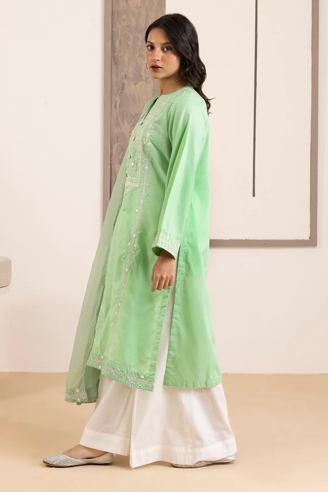 Embroidered Kurta Dupatta Trouser - 3341 - Image 7