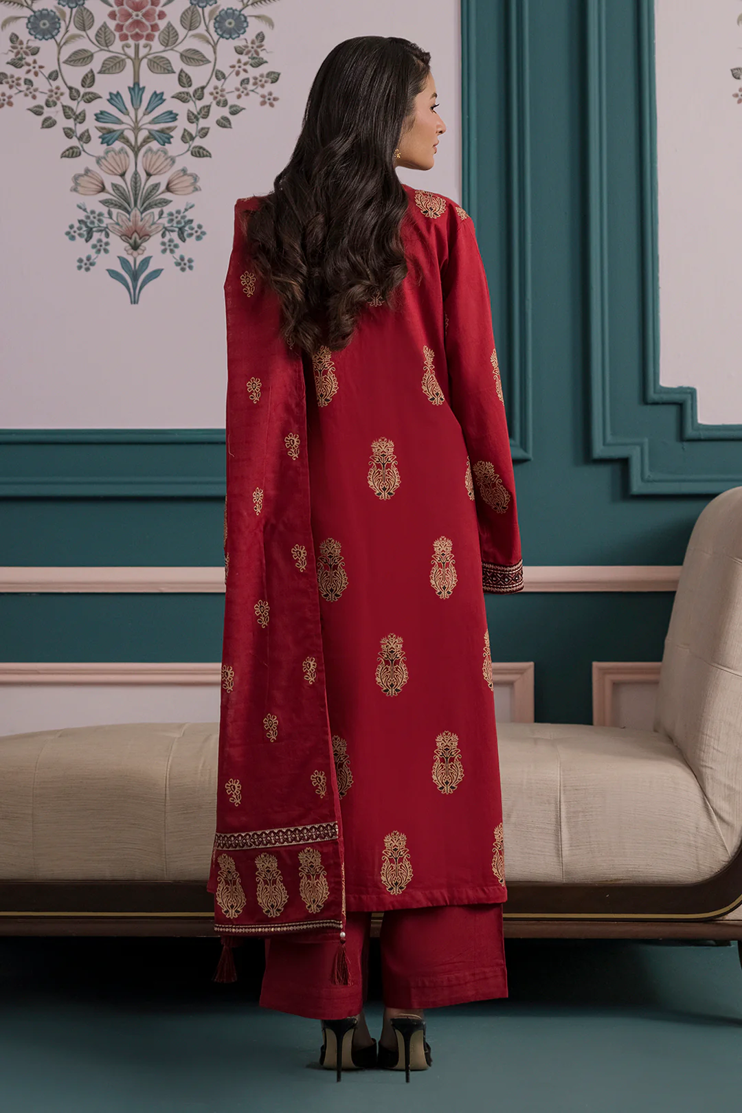 Embroidered Kurta Dupatta Trouser - 2503 - Image 9
