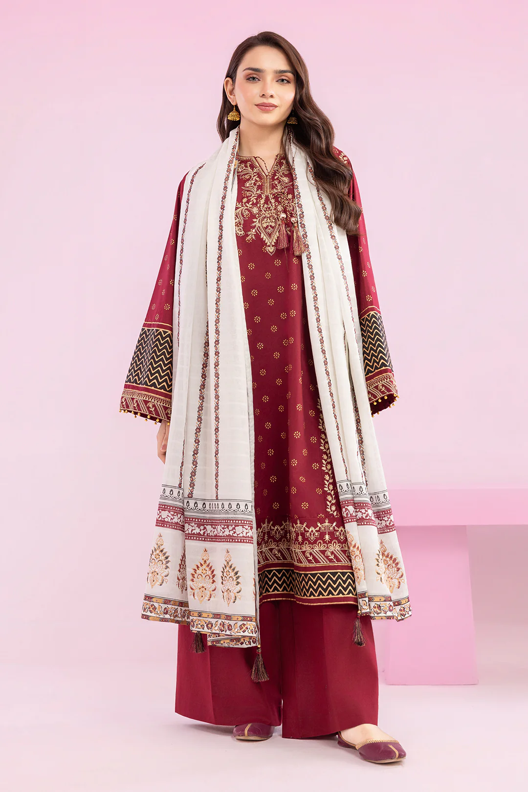 Embroidered Kurta Dupatta Trouser - 2512 - Image 6
