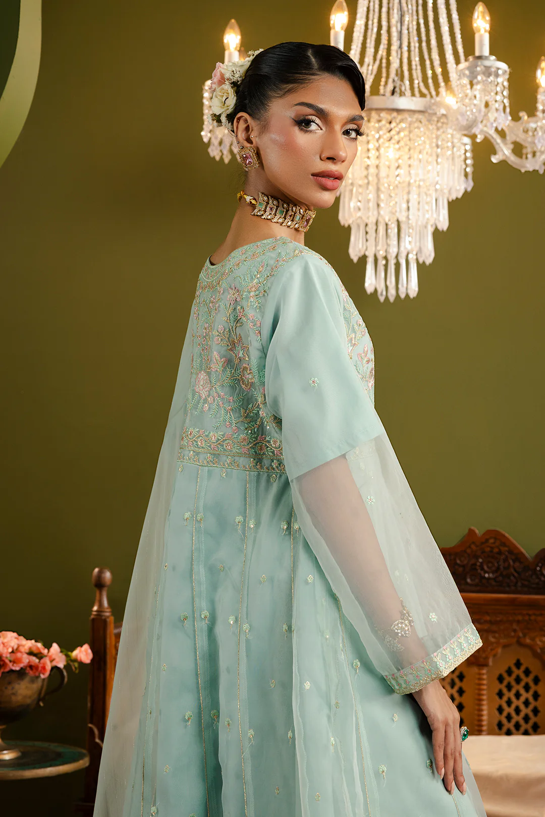 Frock With Trousers & Dupatta - 0715 - Image 13