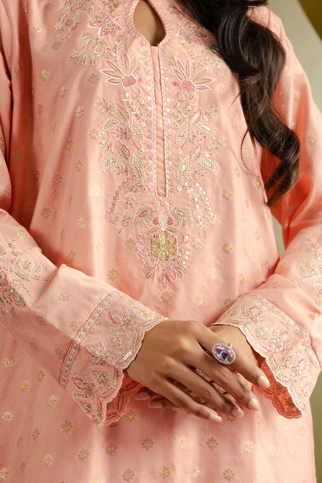 Kurta With Gharara & Dupatta - 0716 - Image 9