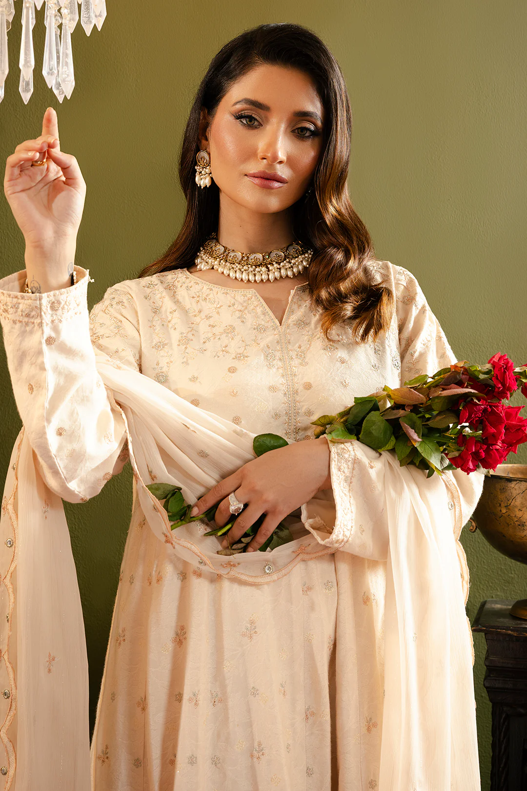 Frock With Dhaka Pajama & Dupatta - 0718 - Image 12