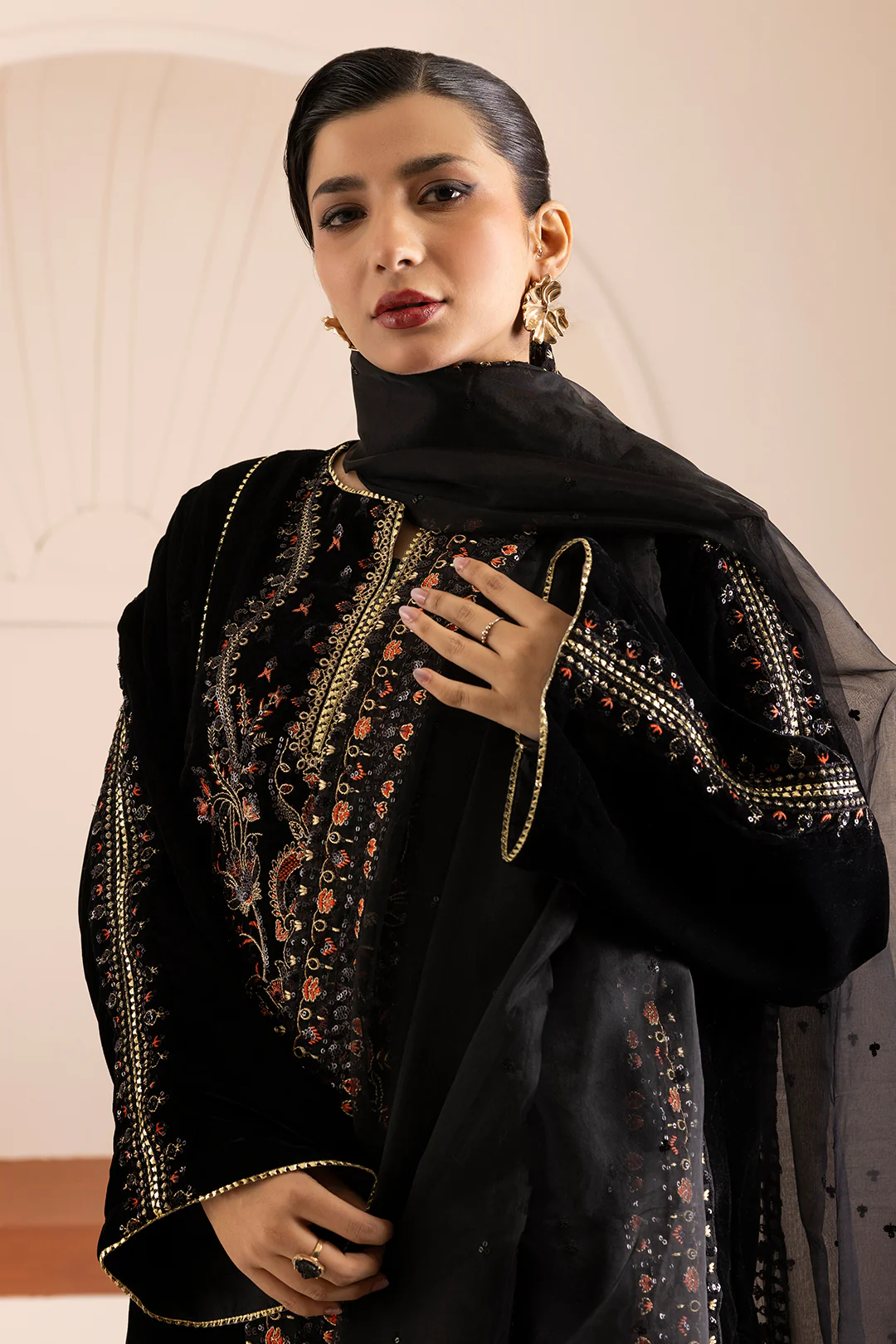 Embroidered Kurta Dupatta Trouser - 0731 - Image 2