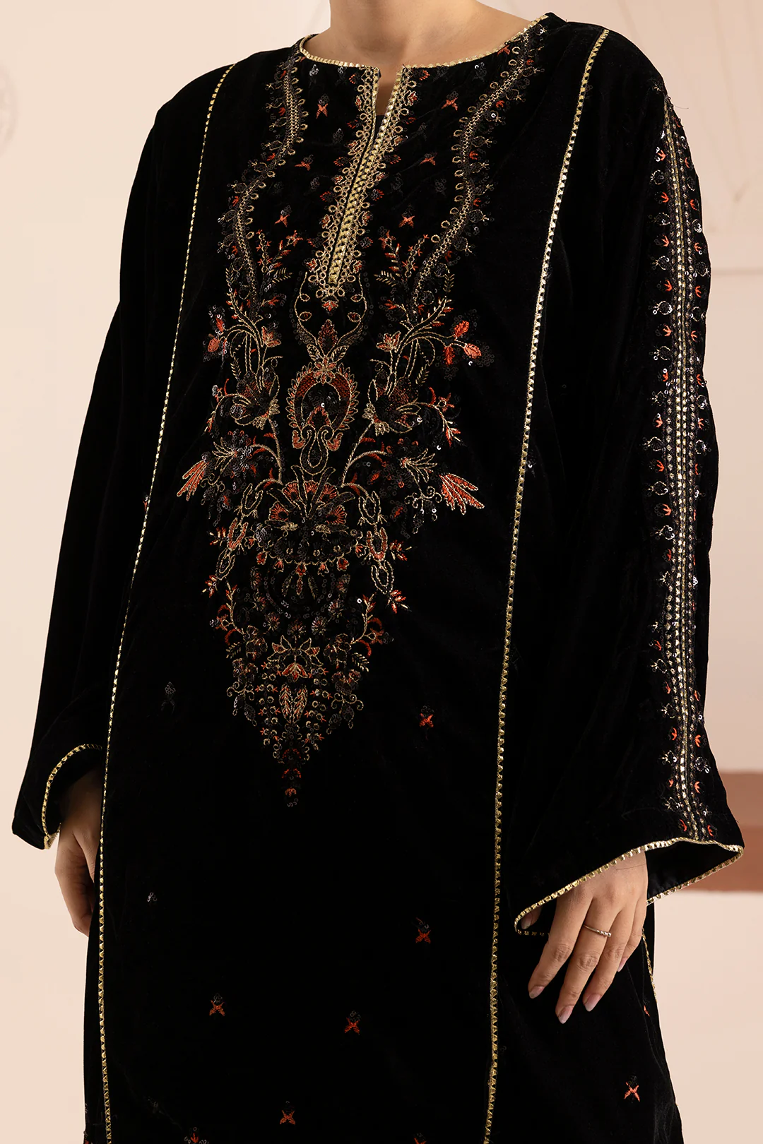Embroidered Kurta Dupatta Trouser - 0731 - Image 5