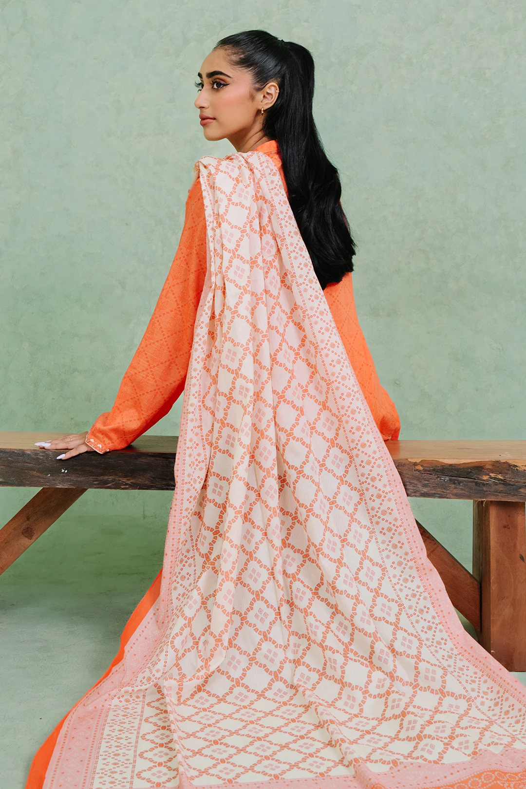 Embroidered Kurta Dupatta Trouser - 1519 - Image 12