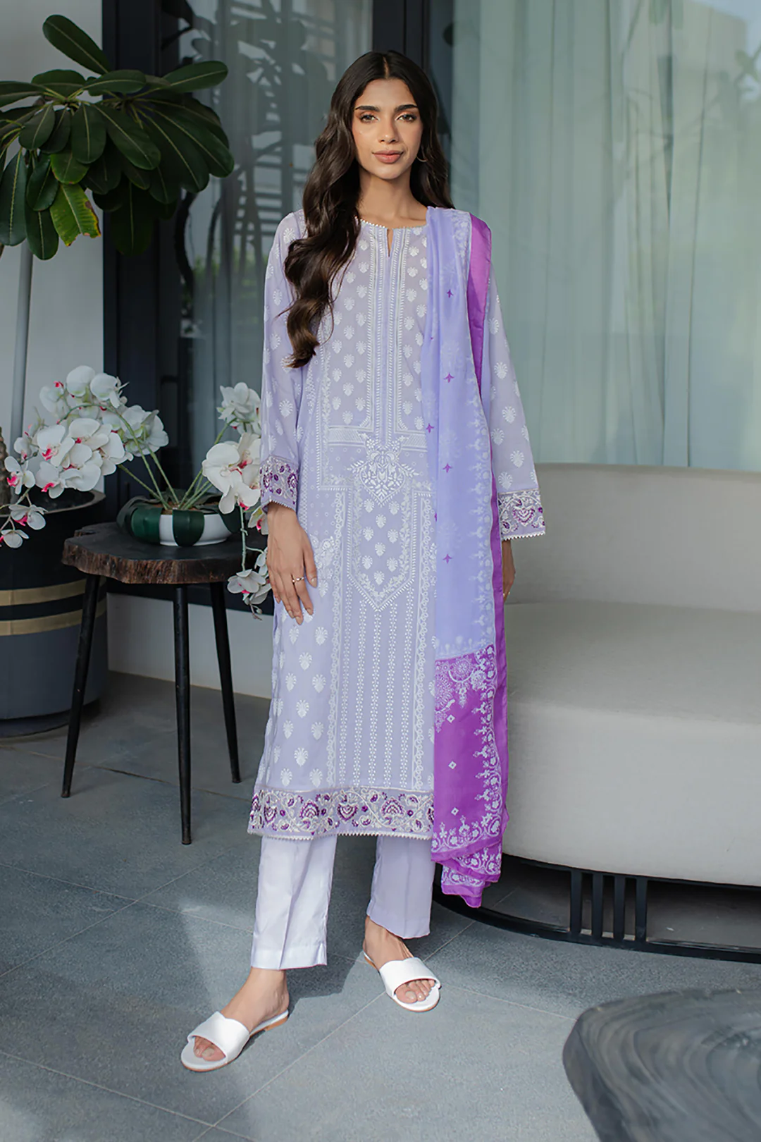 Embroidered  Kurta Dupatta Trouser - 1758 - Image 2