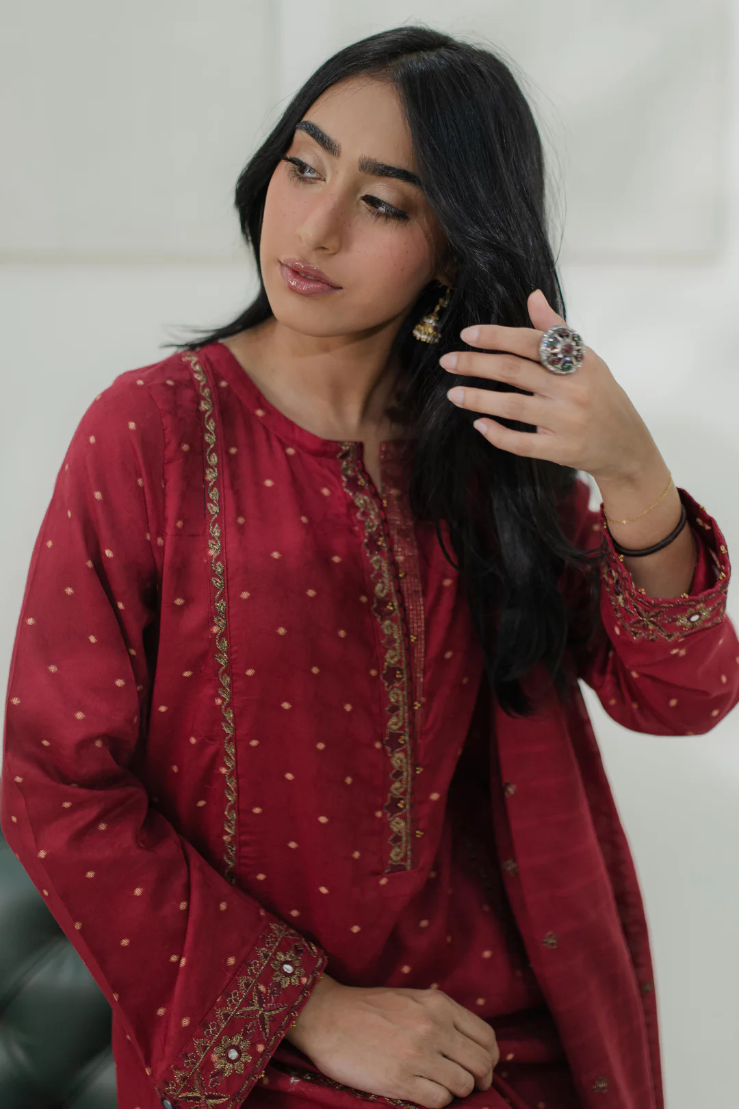 Embroidered Kurta Dupatta Trouser - 1776