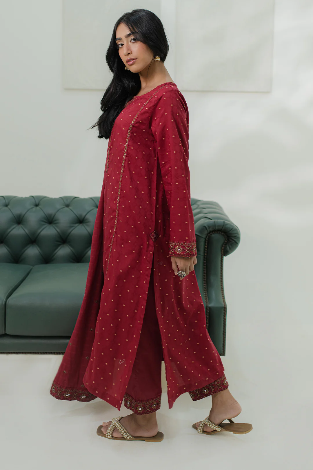 Embroidered Kurta Dupatta Trouser - 1776 - Image 3