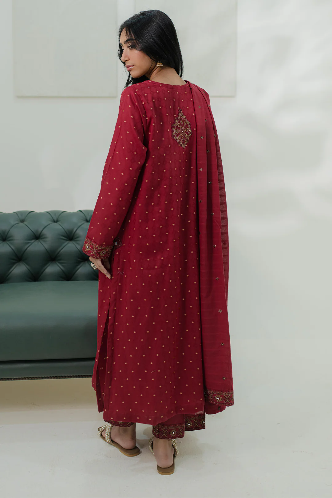 Embroidered Kurta Dupatta Trouser - 1776 - Image 7