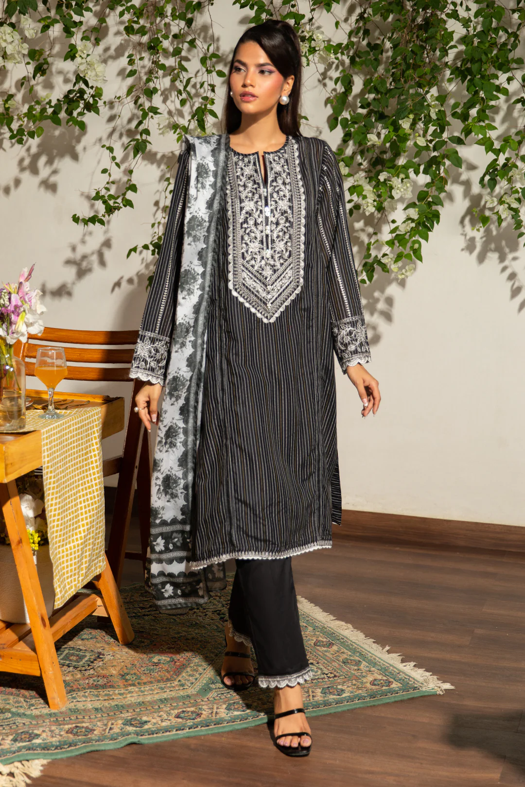 Embroidered Kurta Dupatta Trouser - 1779 - Image 2