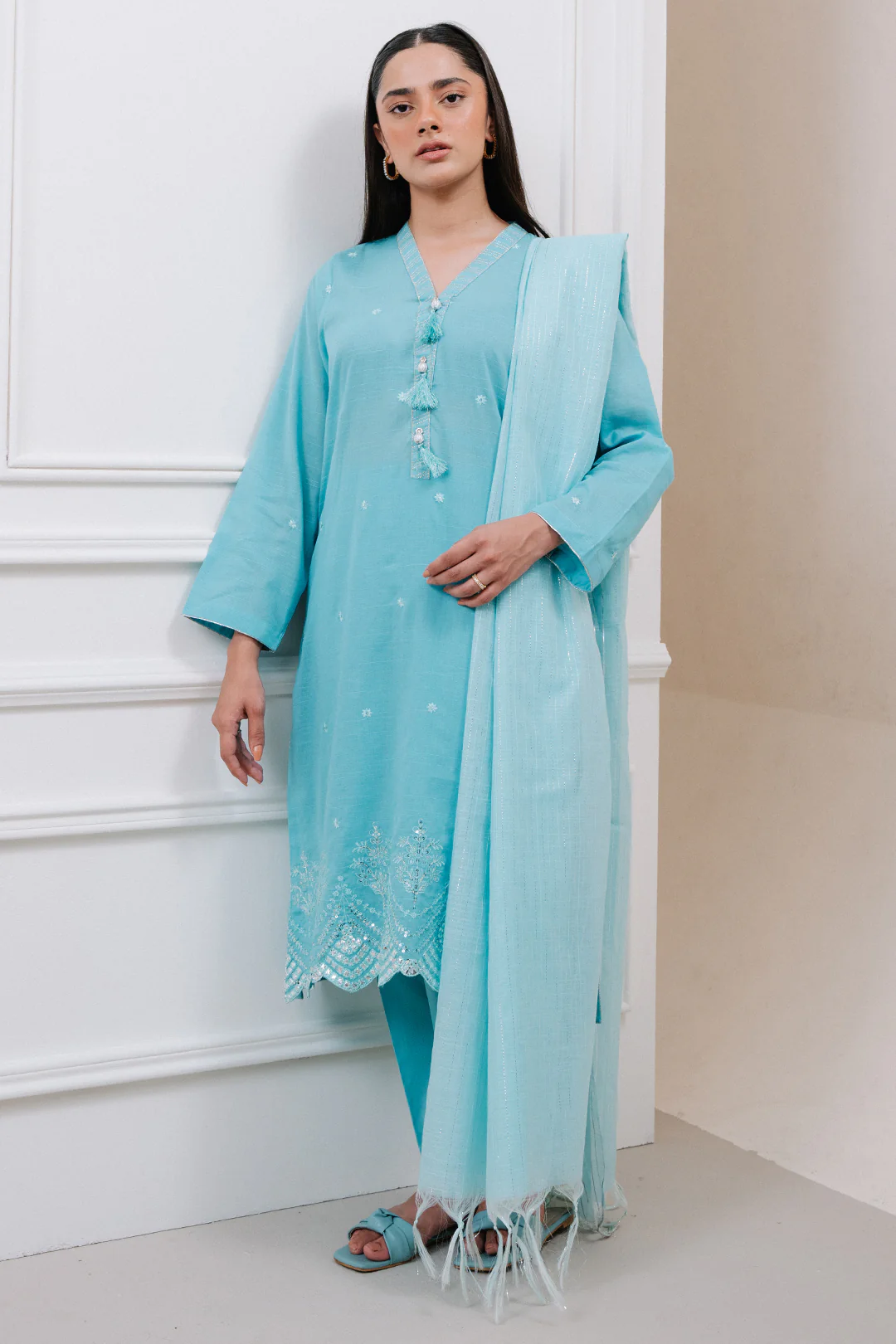 Embroidered Kurta Dupatta Trouser - 1783 - Image 2