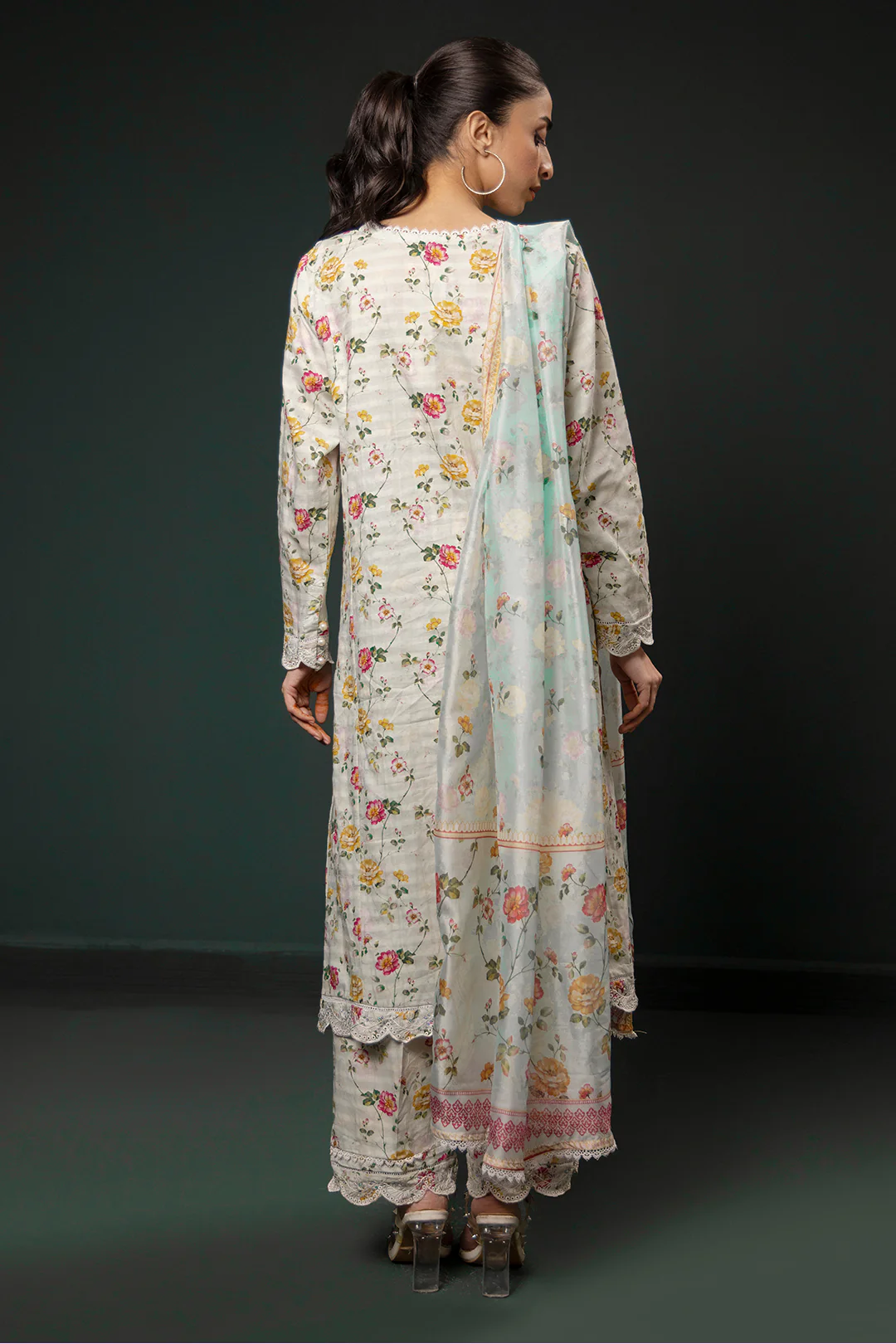 Embroidered Kurta Dupatta Trouser - 1785 - Image 6