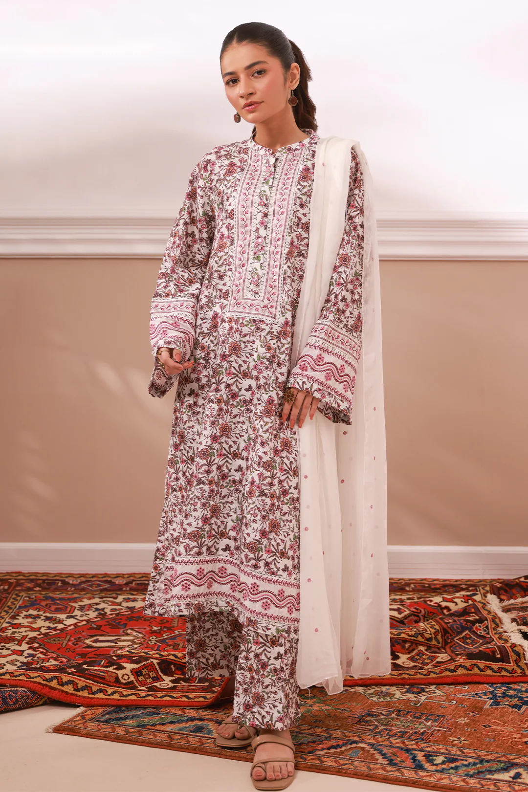 Embroidered Kurta Dupatta Trouser - 1787 - Image 2