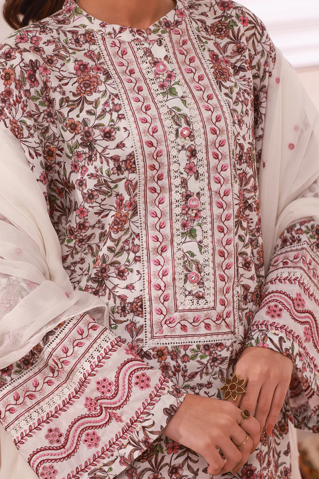 Embroidered Kurta Dupatta Trouser - 1787 - Image 4