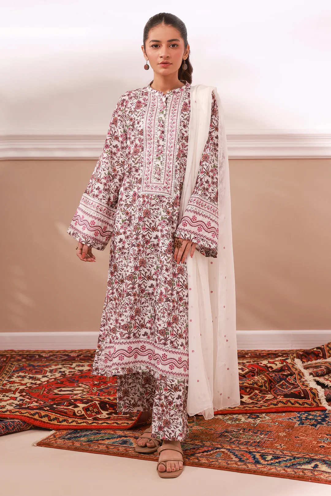 Embroidered Kurta Dupatta Trouser - 1787 - Image 6