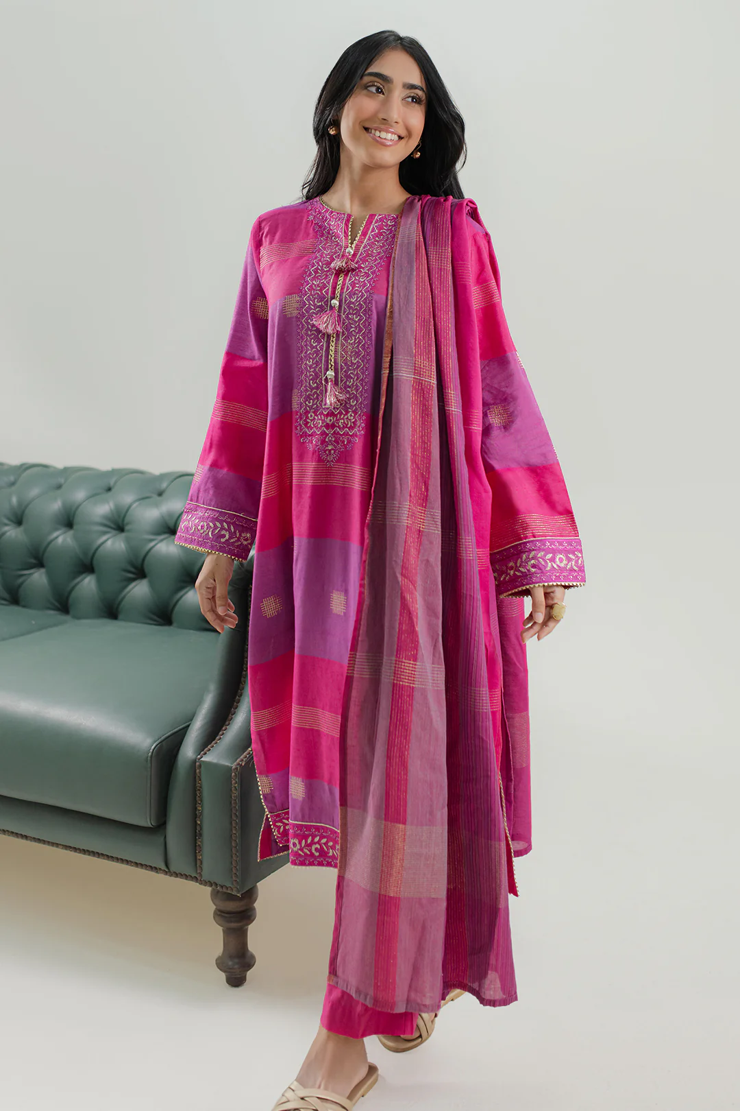 Embroidered Kurta Dupatta Trouser - 1789 - Image 2