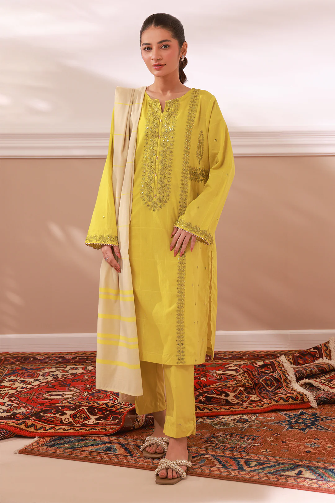 Embroidered Kurta Dupatta Trouser - 1963 - Image 2