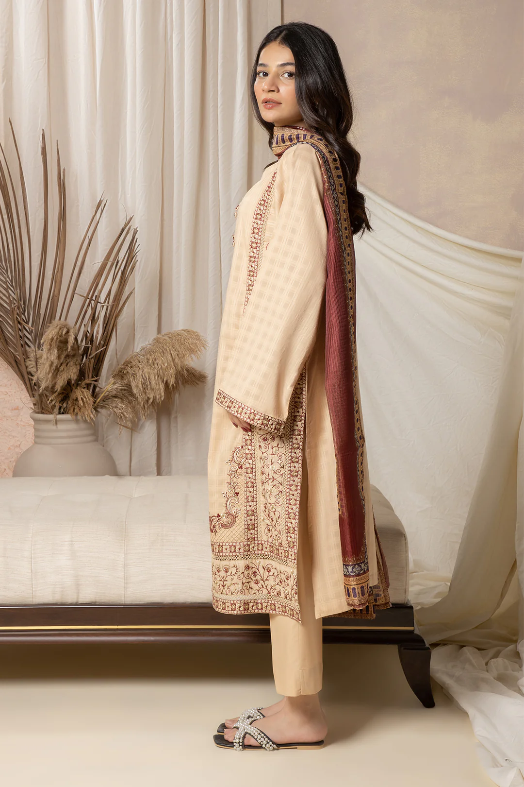 Embroidered Kurta Dupatta Trouser - 1999 - Image 3