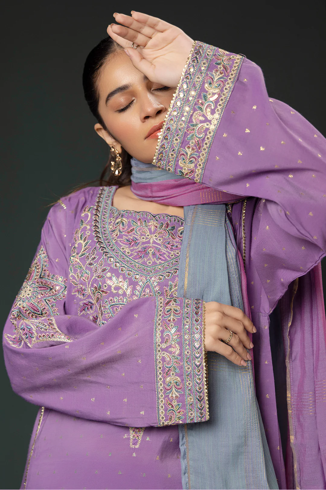 Embroidered Kurta Dupatta Trouser - 2007 - Image 8