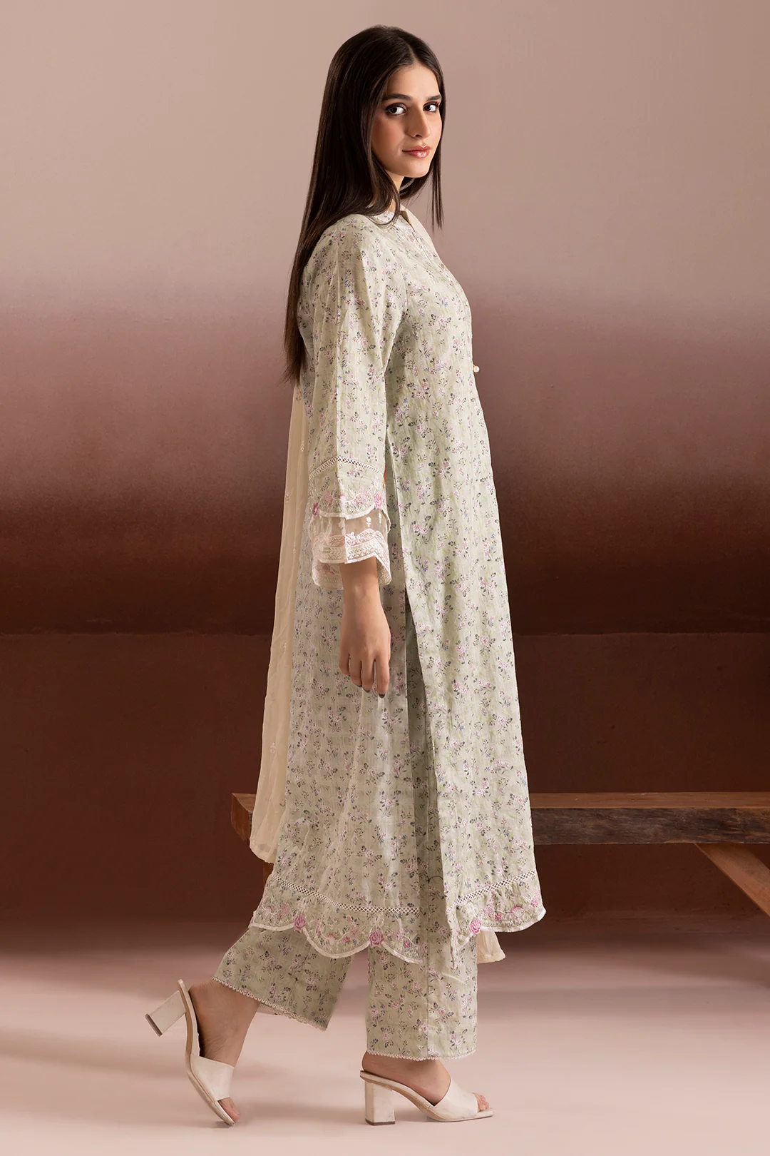 Embroidered Kurta Dupatta Trouser - 2267 - Image 8