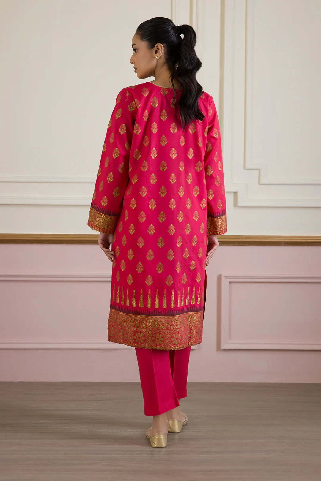 Embroidered Kurta Dupatta Trouser - 1456 - Image 10